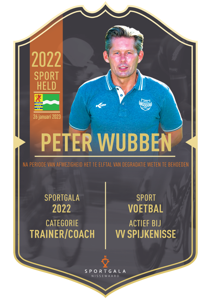 Trainer/coach van het jaar - Peter Wubben